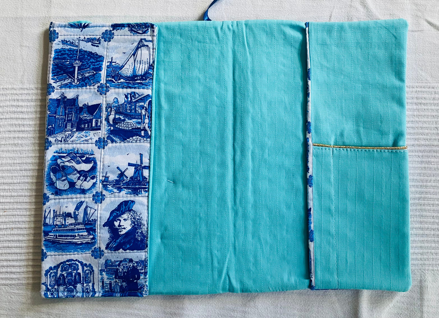 Buchhülle "Holland"aus Stoff für Bücher & Notizbücher Tulipas handmade