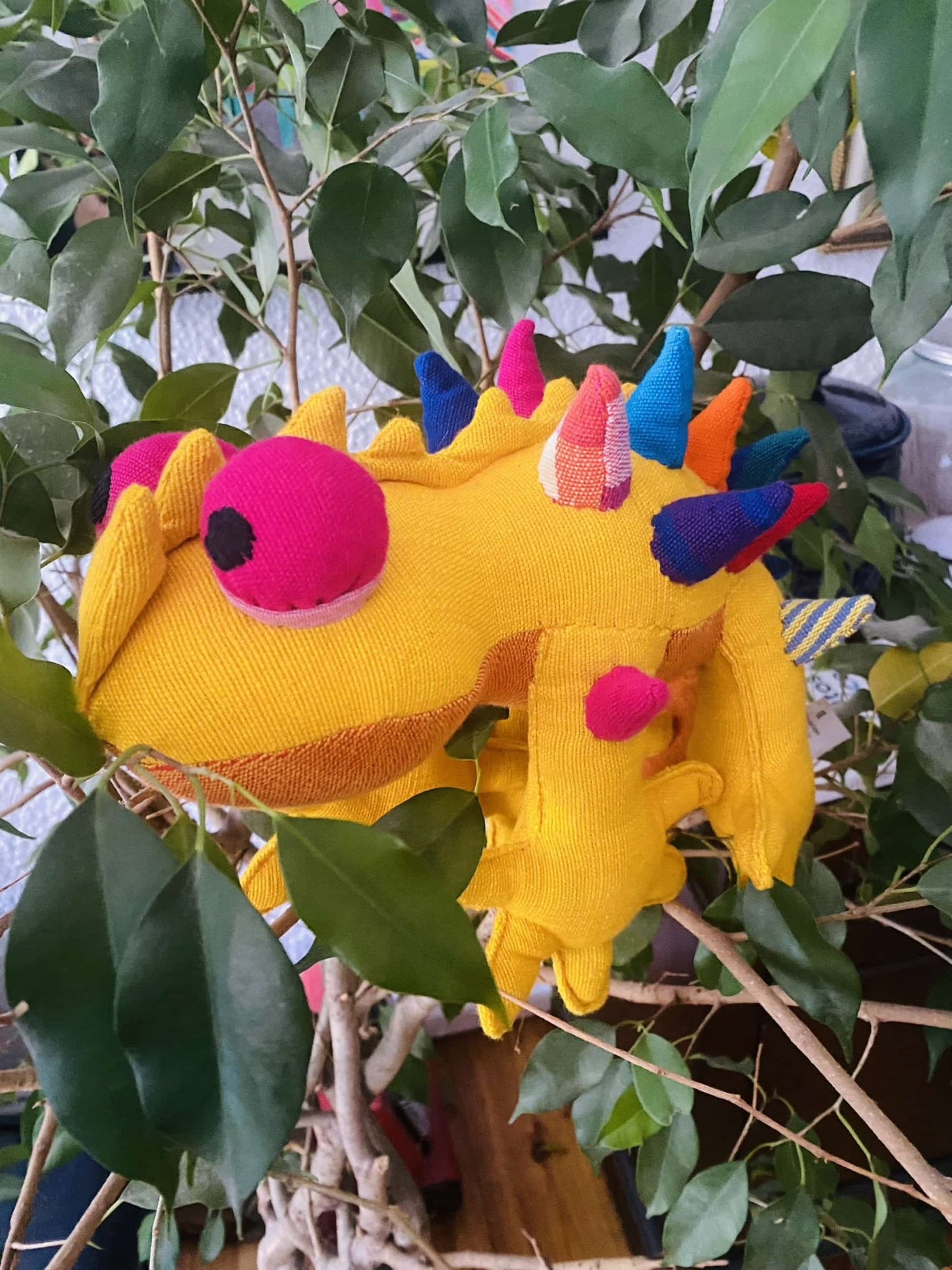 Bunter Dorndrache Kuscheltier Chameleon 30 cm Barefoot