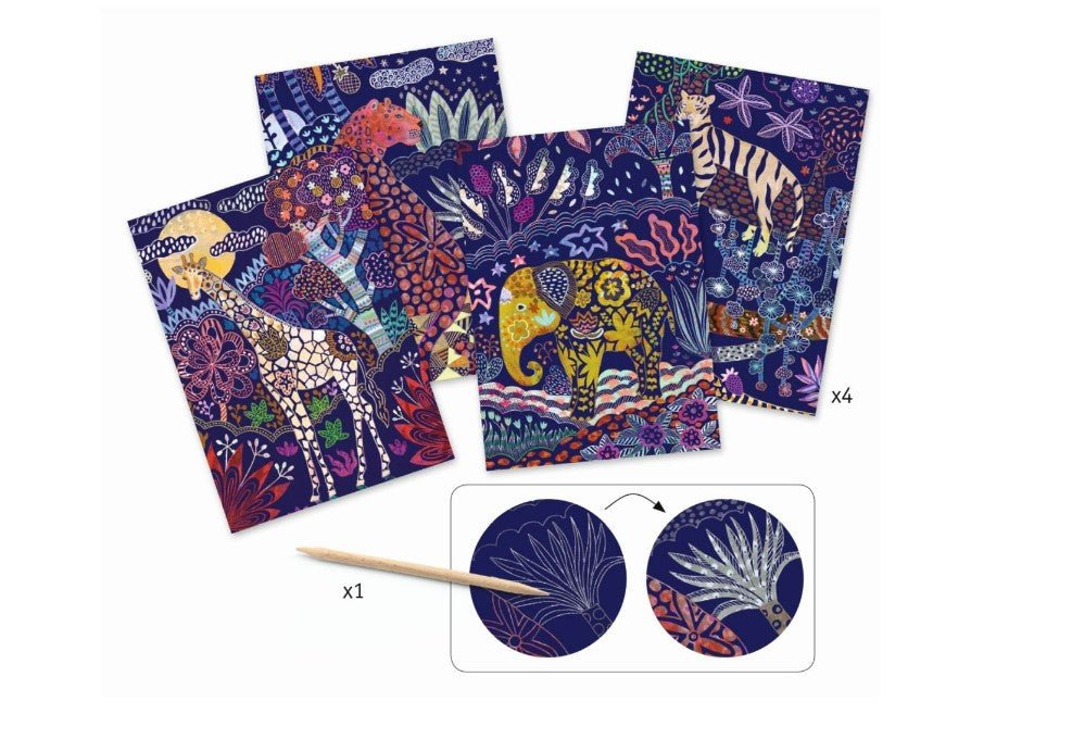 Djeco Kratzbilder Dschungel Leopard Djeco