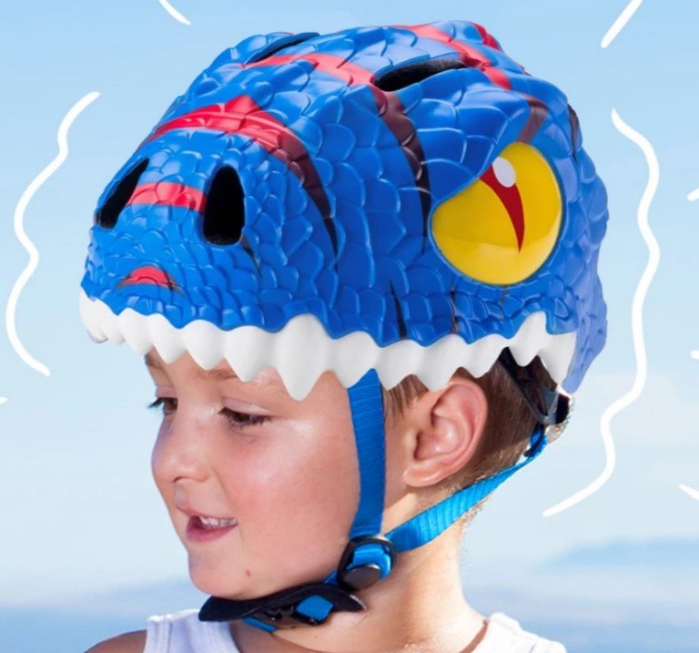 fahrradhelm kinder blau Crazy Safety Fahrradhelm Drache Blau