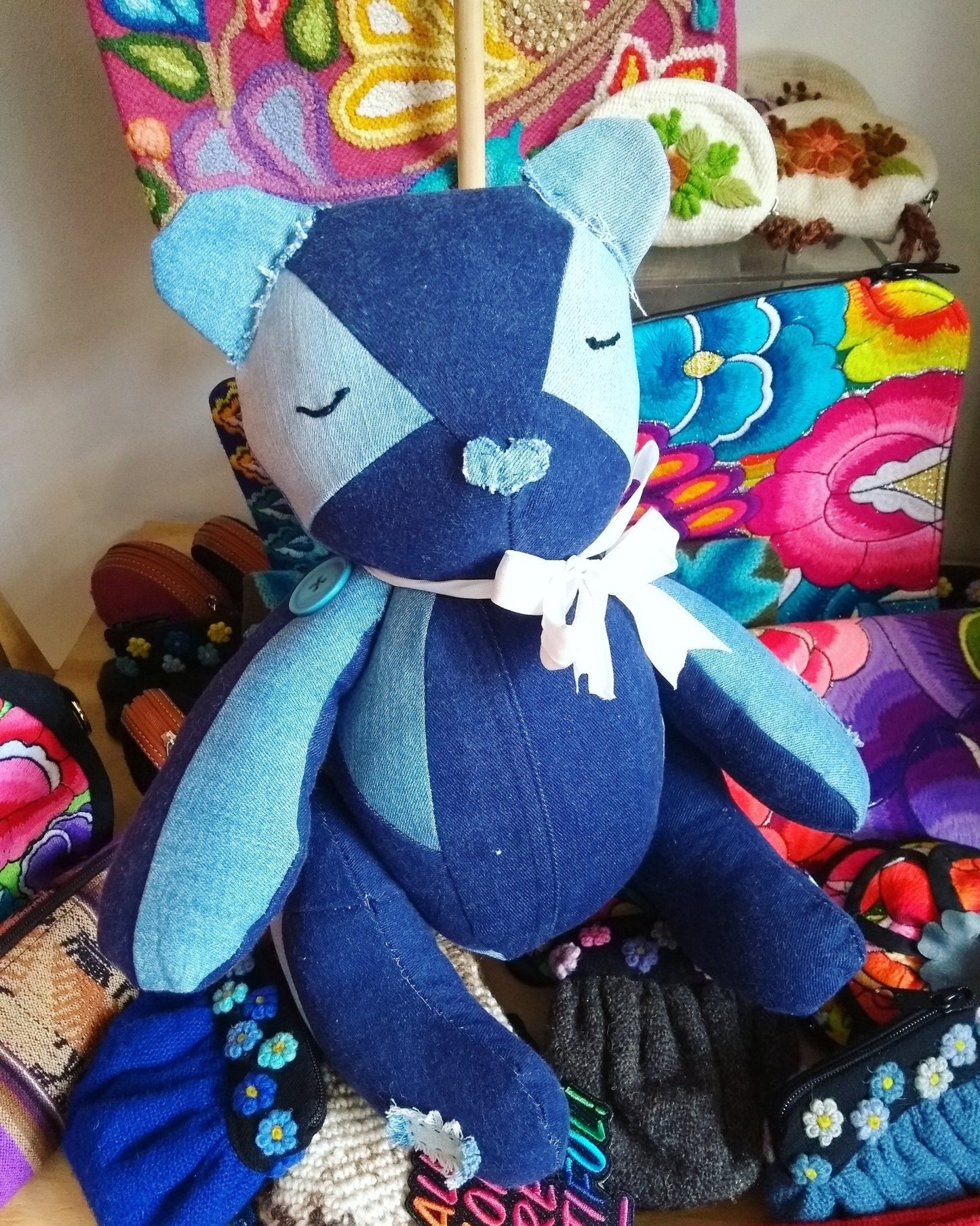 Upcycling Jeans Teddybär Tulipas Berlin