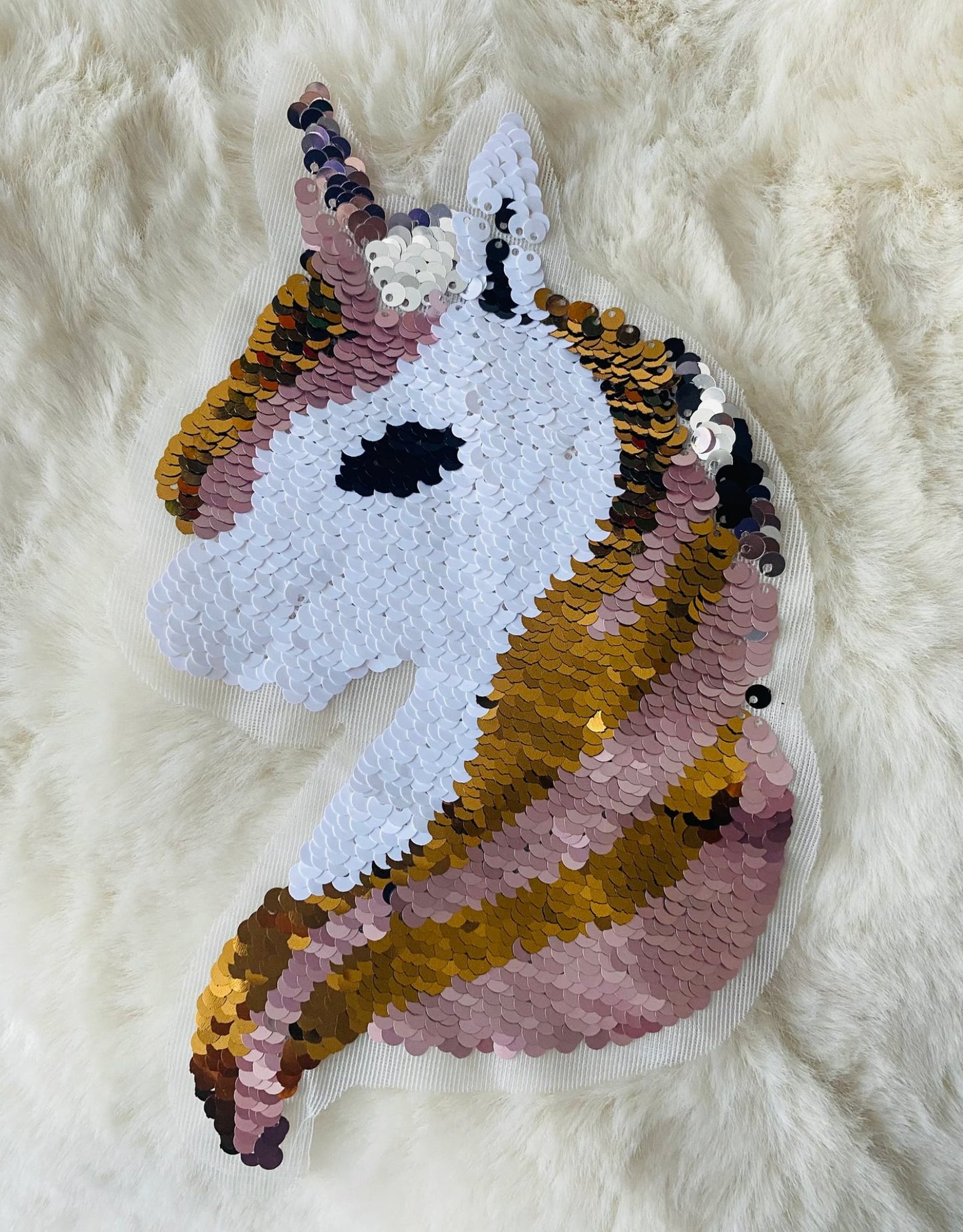 XL Applikation Patch Einhorn Pferd Applikation/Pailletten Aufnäher Tulipas Berlin