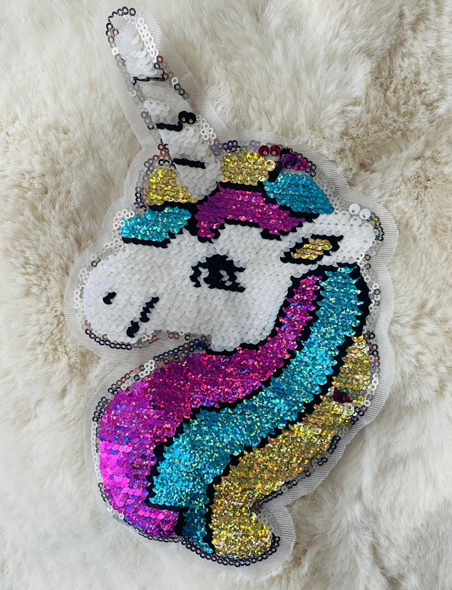 XL Applikation Patch Einhorn Pferd Applikation/Pailletten Aufnäher Tulipas Berlin
