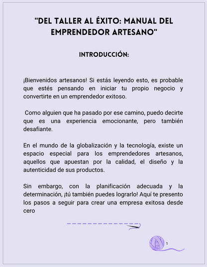 E-book Del taller al exito- manual para emprender como artesano