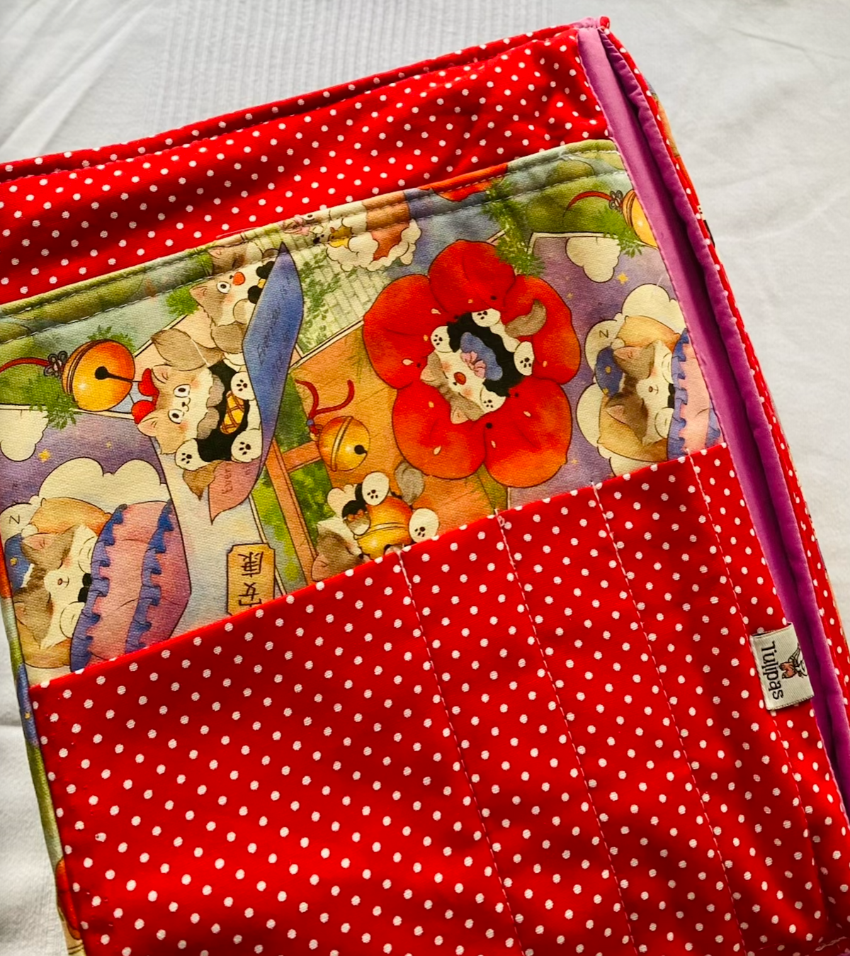 Buch-Organizer XL „Glückskatzen“ – für Bücher und alles, was du zum Lesen brauchst Tulipas handmade