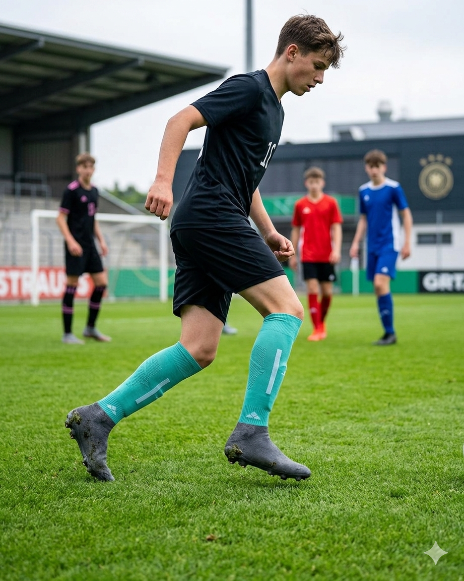 Fußball-Sportsocken, lang, knielang, Baumwolle, Spandex, FußballKniestrümpfe für Teenager – Ergonomische Sportsocken für Fußball & Training Engels