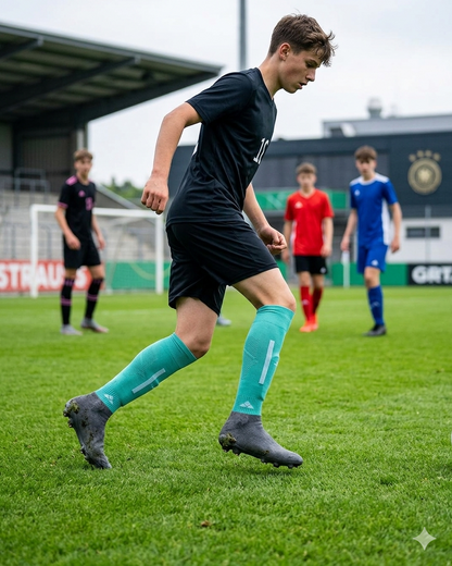 Fußball-Sportsocken, lang, knielang, Baumwolle, Spandex, FußballKniestrümpfe für Teenager – Ergonomische Sportsocken für Fußball & Training Engels