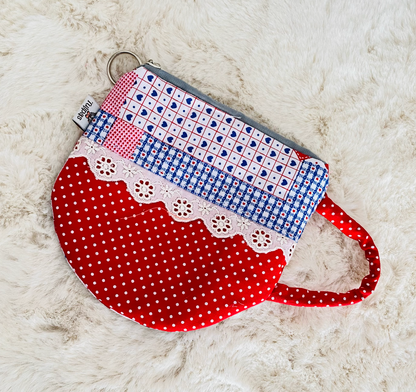 Handgemachtes Portemonnaie Damen – Münzbeutel & kleine Kosmetiktasche „Vintage Tasse“ Tulipas handmade