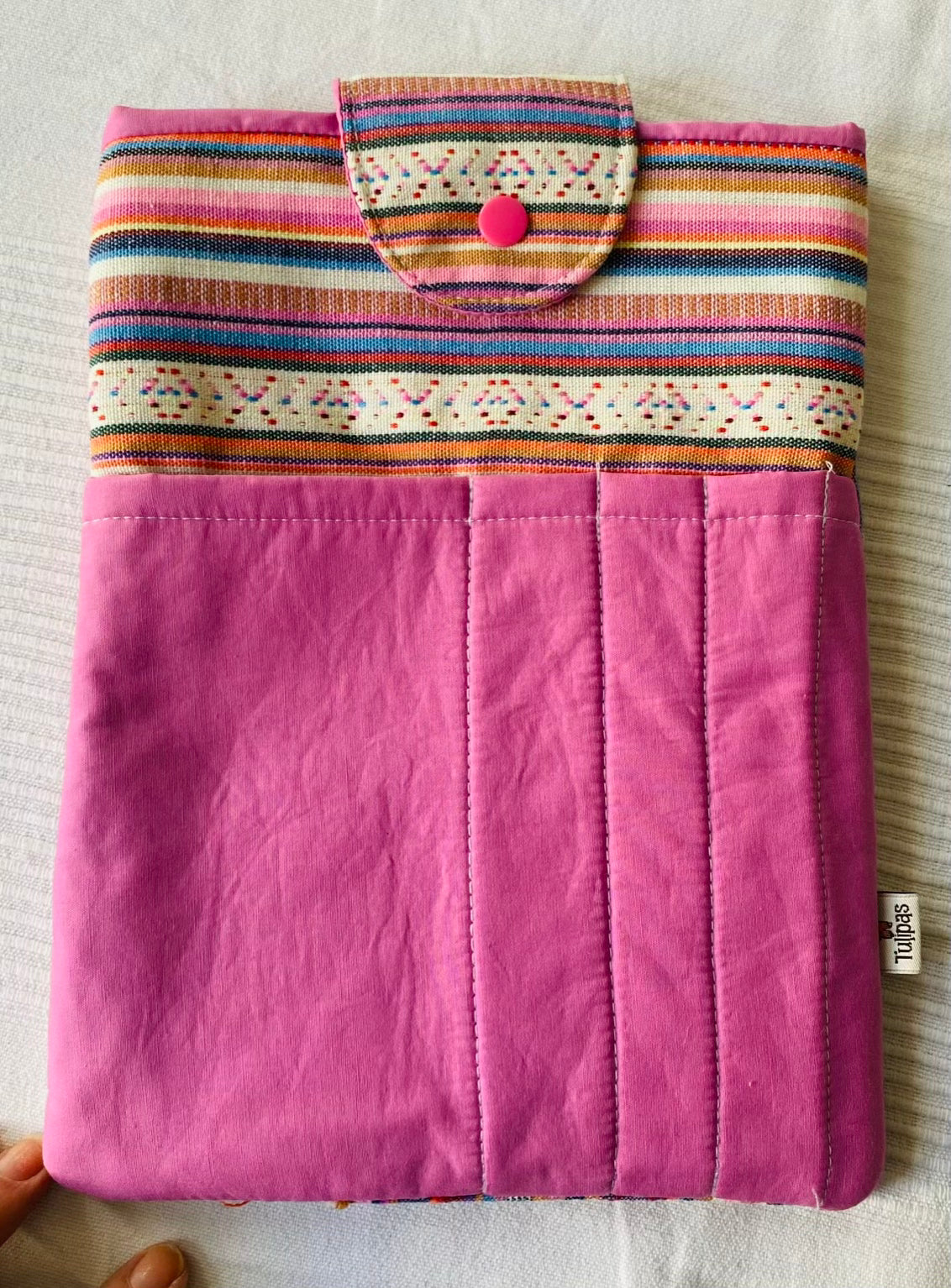 Buchhülle „Peru" mit Fronttasche · Booksleeve 20 x 26 cm · handgemacht Tulipas handmade