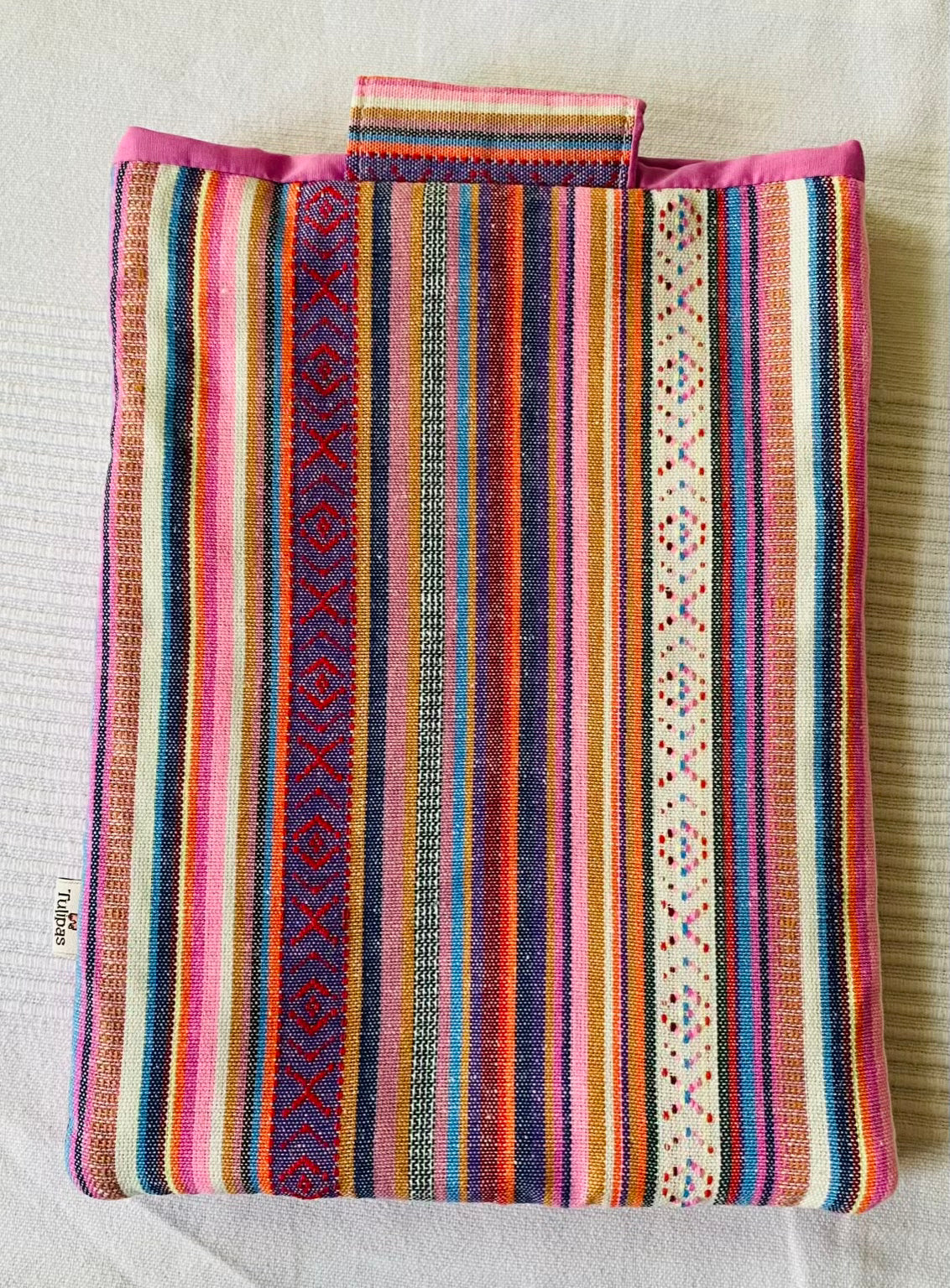 Buchhülle „Peru" mit Fronttasche · Booksleeve 20 x 26 cm · handgemacht Tulipas handmade