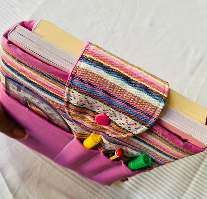 Buchhülle „Peru" mit Fronttasche · Booksleeve 20 x 26 cm · handgemacht Tulipas handmade