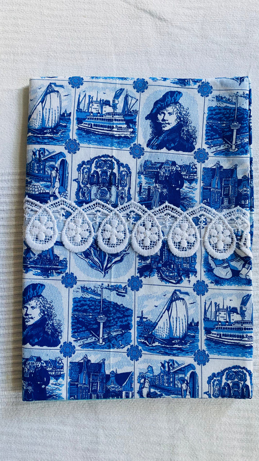 Buchhülle "Marine"aus Stoff für Bücher & Notizbücher Tulipas handmade