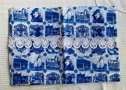 Buchhülle "Marine"aus Stoff für Bücher & Notizbücher Tulipas handmade