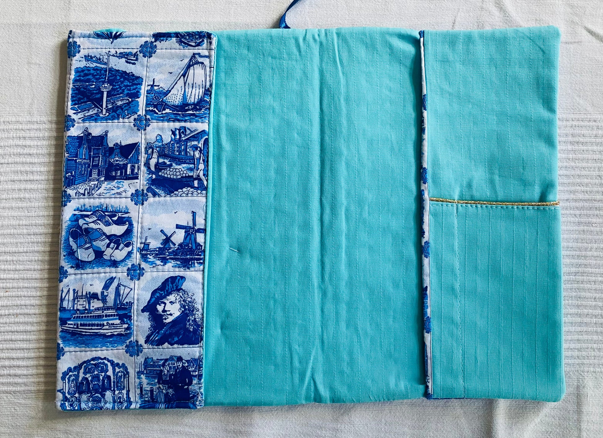 Buchhülle "Holland"aus Stoff für Bücher & Notizbücher Tulipas handmade