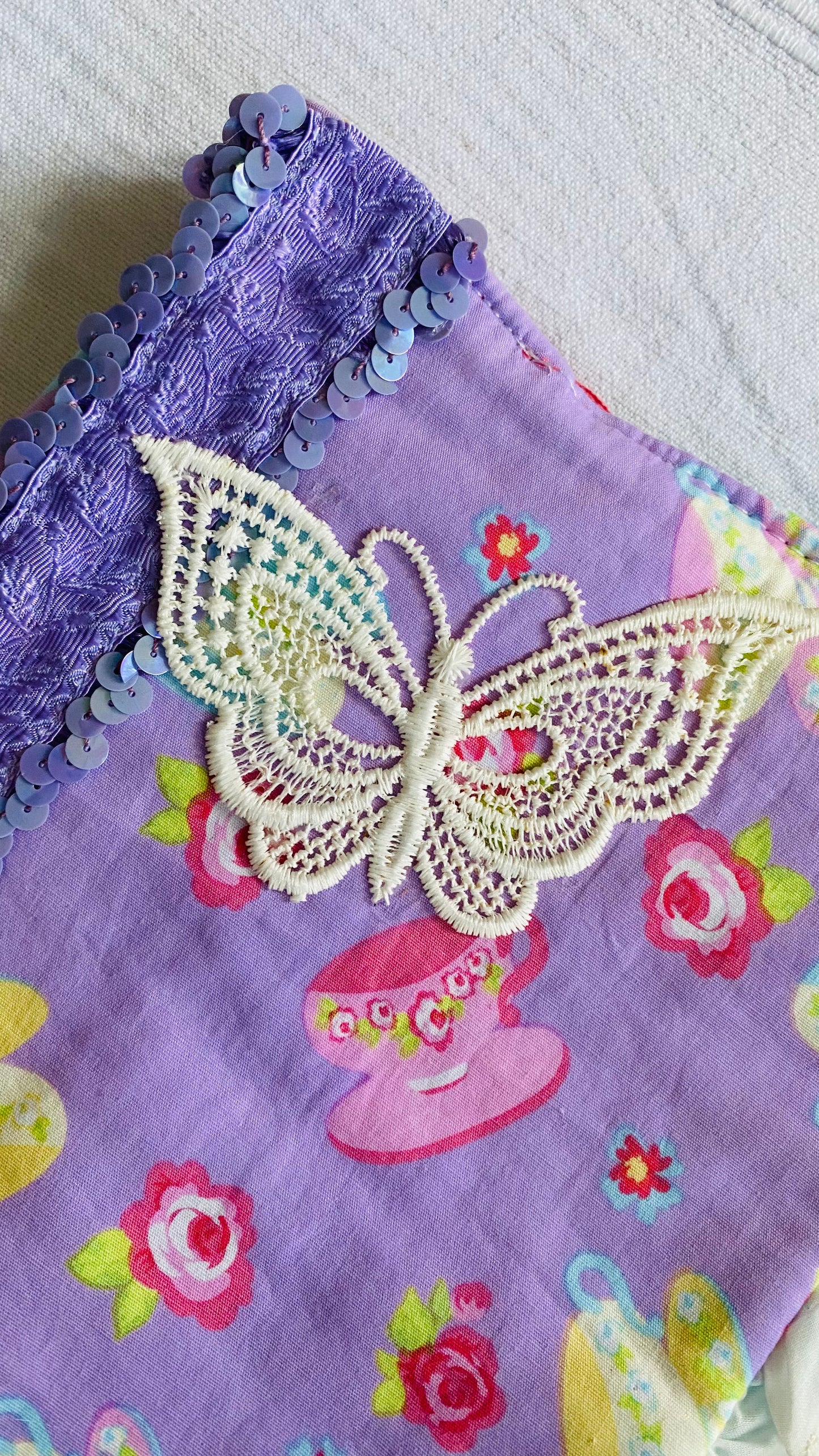 Buchhülle "Teatime"aus Stoff für Bücher & Notizbücher Tulipas handmade