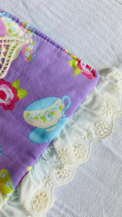 Buchhülle "Teatime"aus Stoff für Bücher & Notizbücher Tulipas handmade