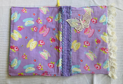 Buchhülle "Teatime"aus Stoff für Bücher & Notizbücher Tulipas handmade