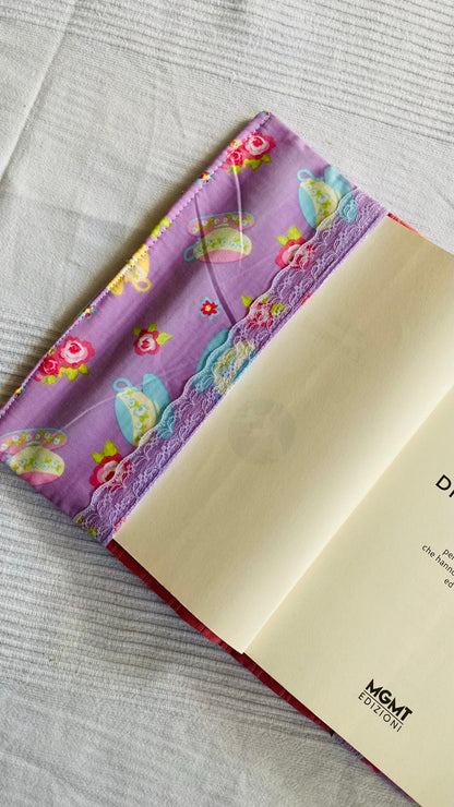 Buchhülle "Teatime"aus Stoff für Bücher & Notizbücher Tulipas handmade