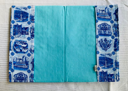 Buchhülle "Marine"aus Stoff für Bücher & Notizbücher Tulipas handmade