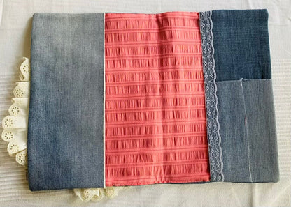 Buchhülle "Recycled"aus Jeans Stoff für Bücher & Notizbücher Tulipas handmade