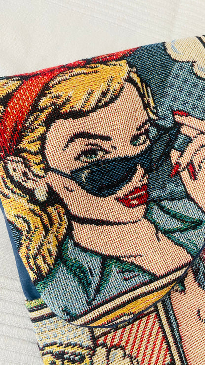 Buch-Organizer „Pop Art“ – handgemachte Büchertasche | 22 × 28 cm Tulipas handmade