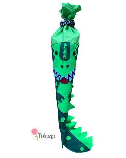 Dino-Schultüte „Drago" – Handgefertigt aus Filz & Baumwolle, 70 cm Tulipas Berlin
