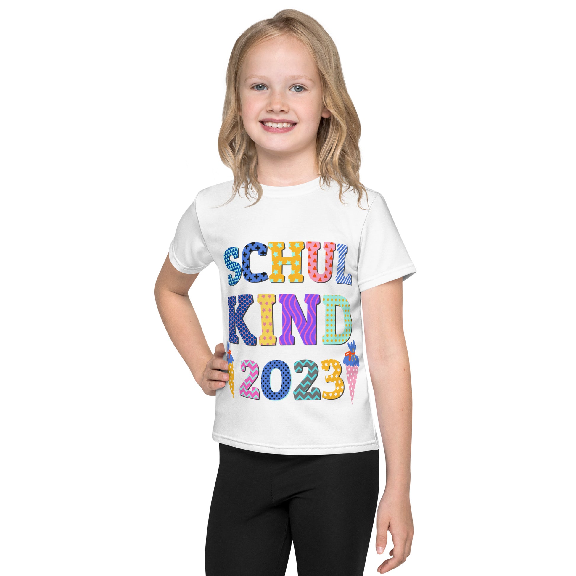 Schulkind 2023 T-Shirt mit Rundhalsausschnitt für Kinder Tulipas Berlin