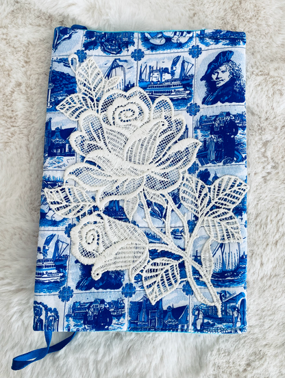 Handgefertigte Buchhülle Stoff, Buchschoner mit Katzen Motiv oder Patchwork Design, Einzigartiges Geschenk für Leseratten und Buchliebhaber, Buchaccessoires Handmade Tulipas handmade