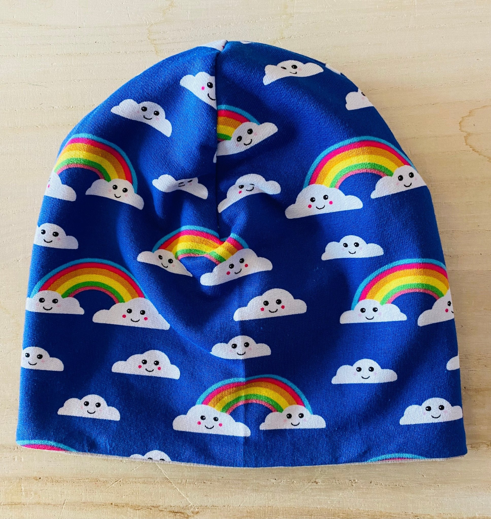 Kinder Beanie Mütze Regenbogen blau Tulipas Berlin