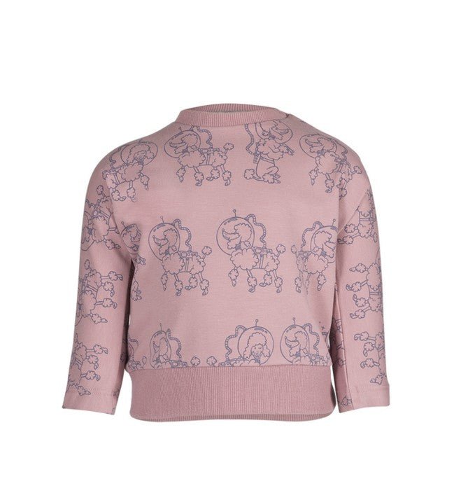 Langarmshirt pale rose mit Pudel Muster Noeser