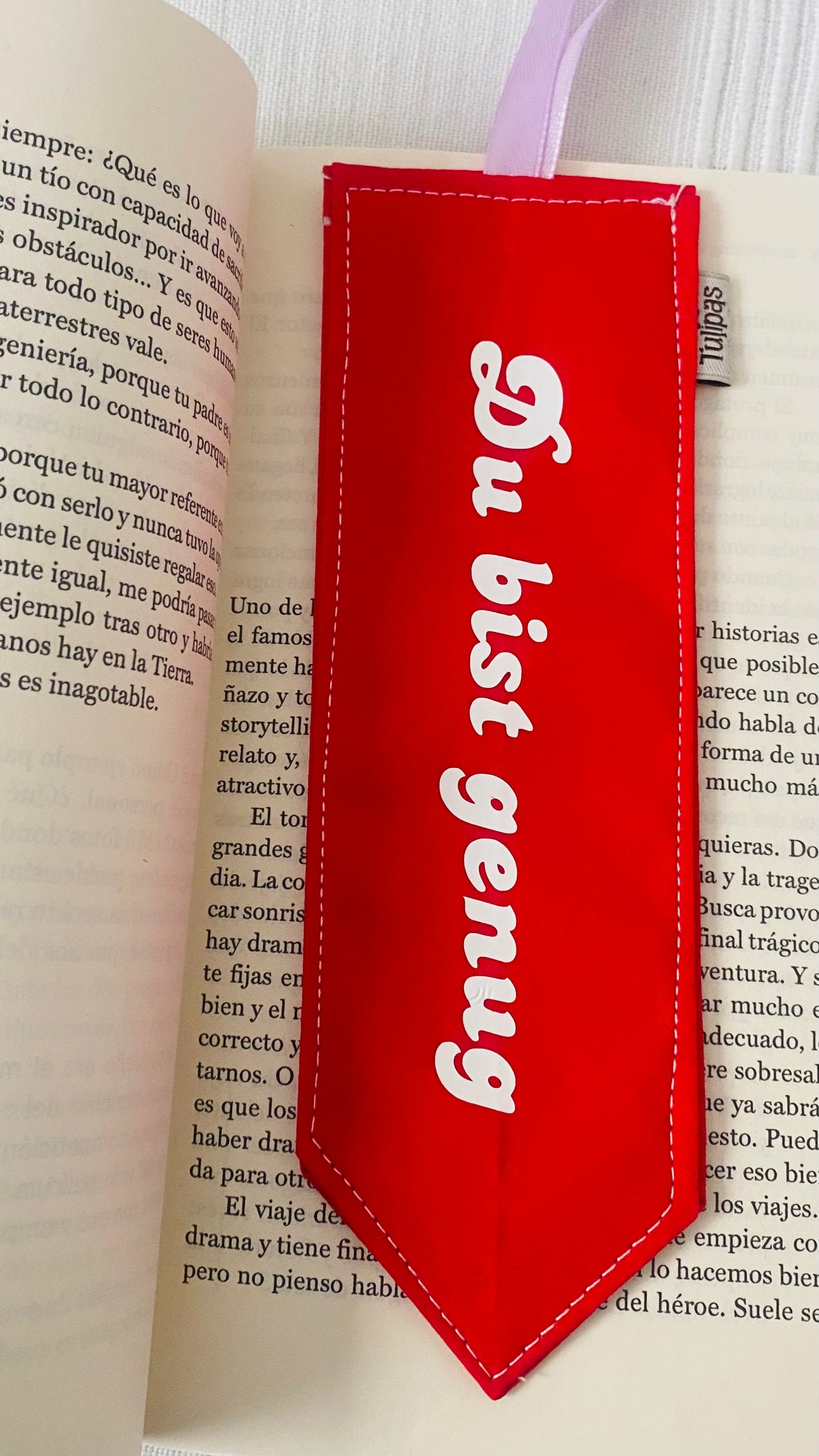 Stofflesezeichen „Du bist genug“ – eine kleine Erinnerung für dich Tulipas handmade