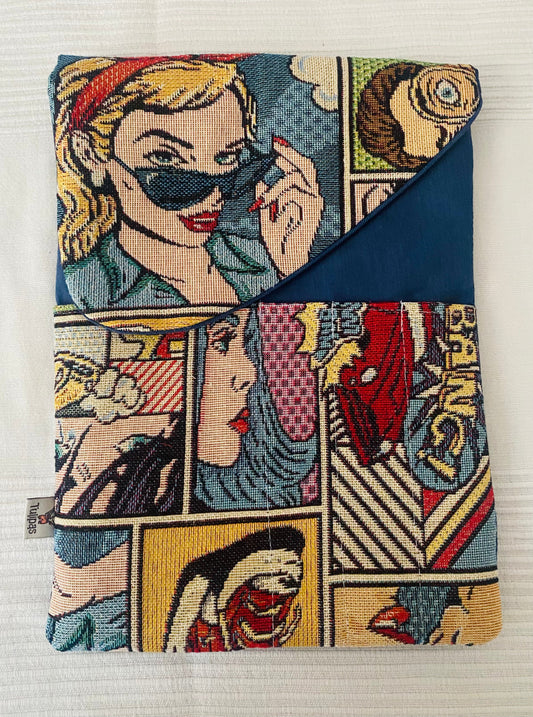 Buch-Organizer „Pop Art“ – handgemachte Büchertasche | 22 × 28 cm Tulipas handmade